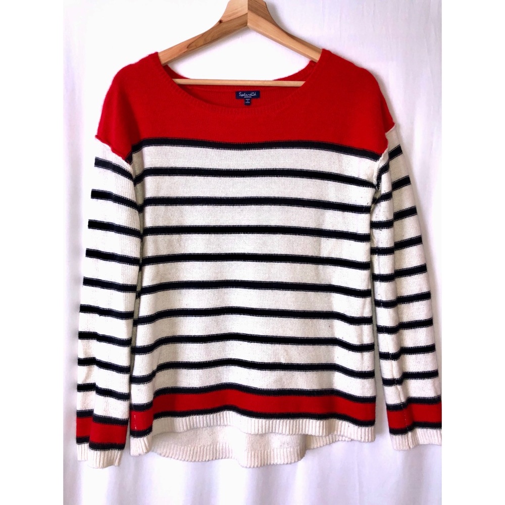 Splendid red and white striped sweater